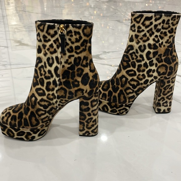 GIUSEPPE ZANOTTI LEOPARD PRINT ANKLE BOOTS WITH BLOCK HEEL - Picture 5 of 11